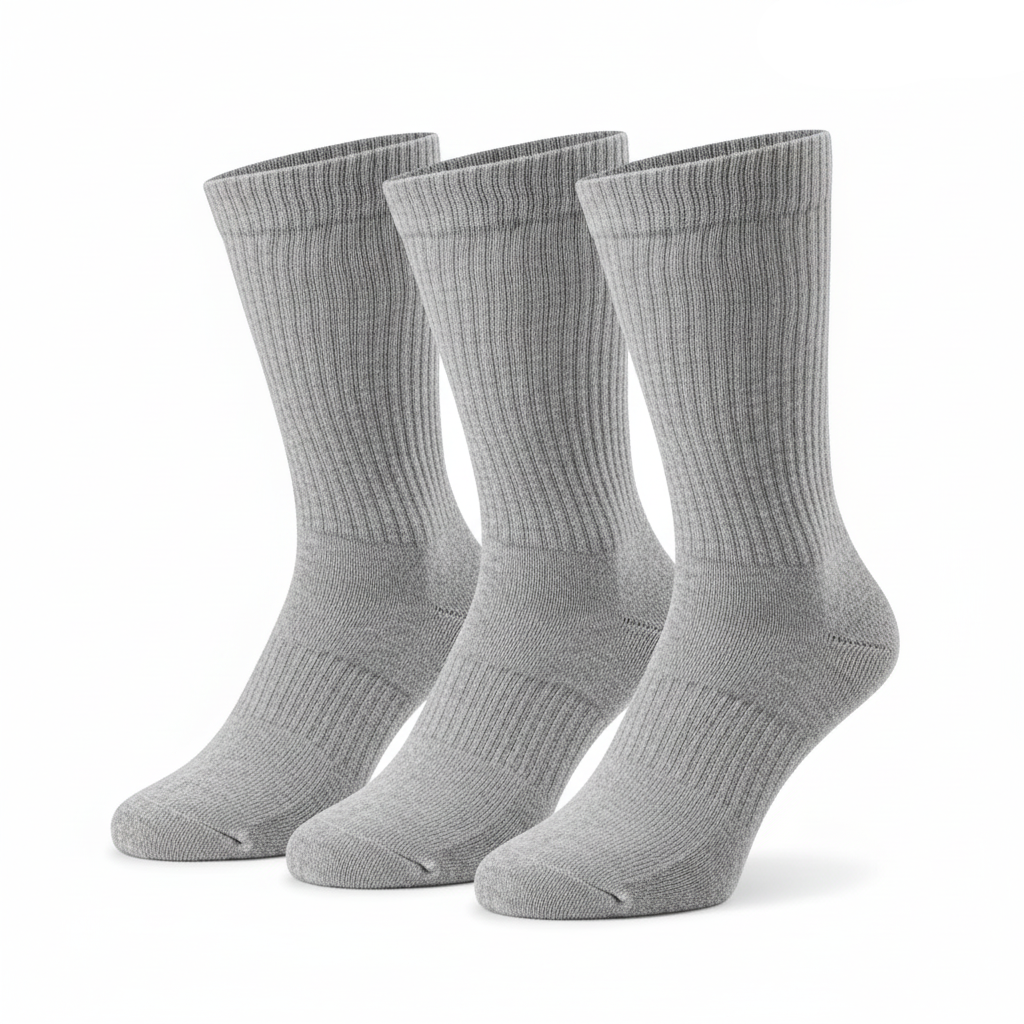 Men's Crew Socks - All Gray