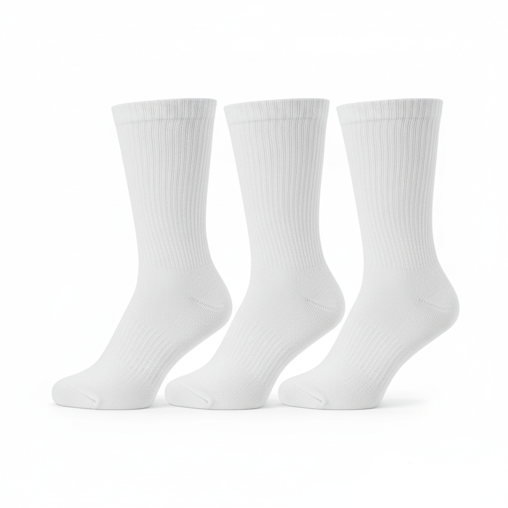 Men's Crew Socks - All White