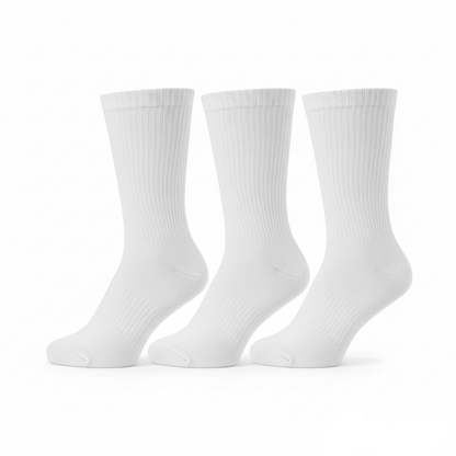 Men's Crew Socks - All White