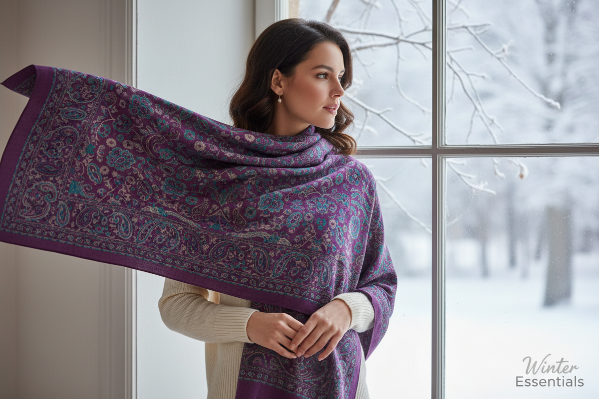 Large Paisley Pashmina Shawl Premium Soft Wrap Scarf 28"x78" Winter Essentials