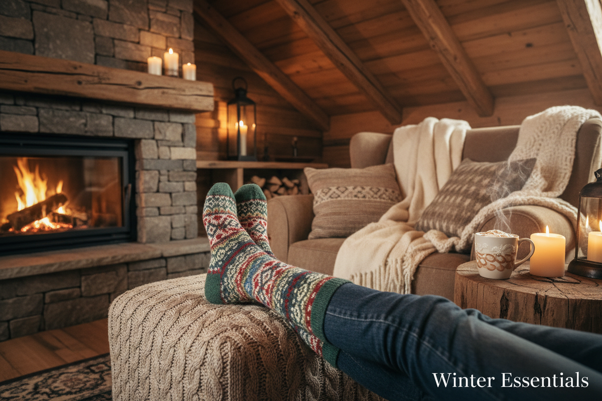Women's Wool Blend Winter Socks - Assorted 6-Pack Nordic Pattern Warm Socks