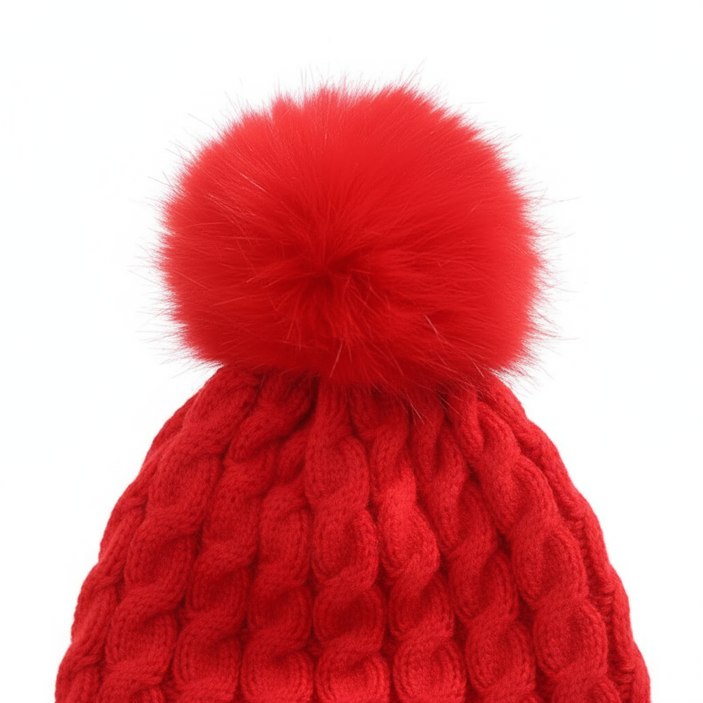 Women's Velvet Checkered Winter Hat 2-Pack - Winnie Pom Pom Beanie - PremiumBrandGoods