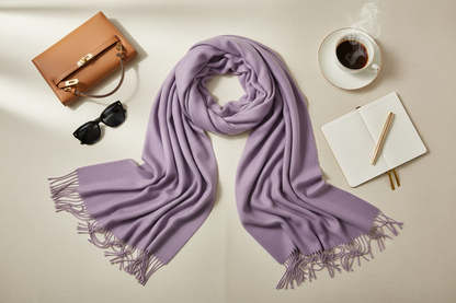 Lavender Scarf Flat Lay Styling