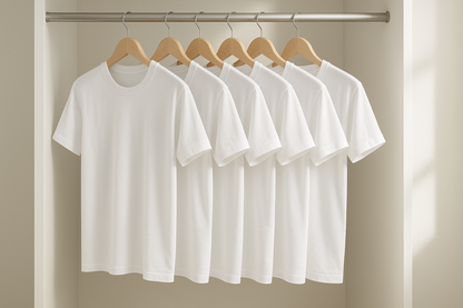 Lifestyle shot - t-shirts in closet