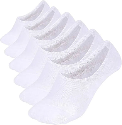 White Comfort Rich Men's No Show Socks