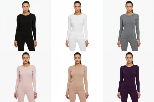 Model Wearing All 6 Colors