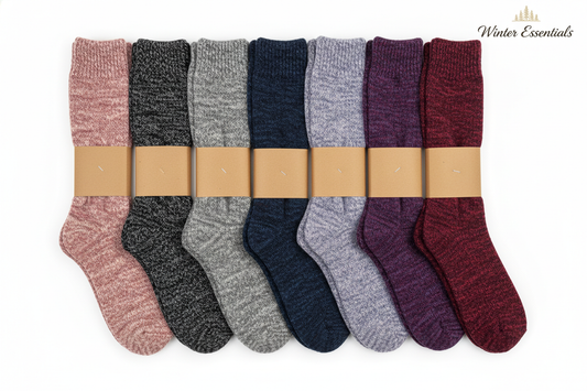 Over-the-Calf Wool Socks - Pink, Black, Gray, Navy, Purple & Burgundy