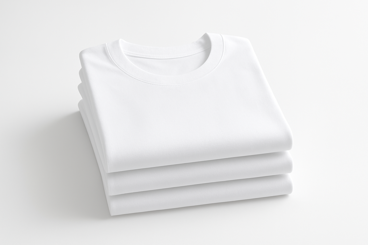 Product stack on white background