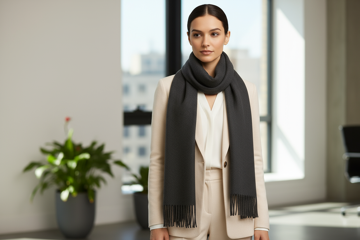 Professional Gray Scarf Lifestyle