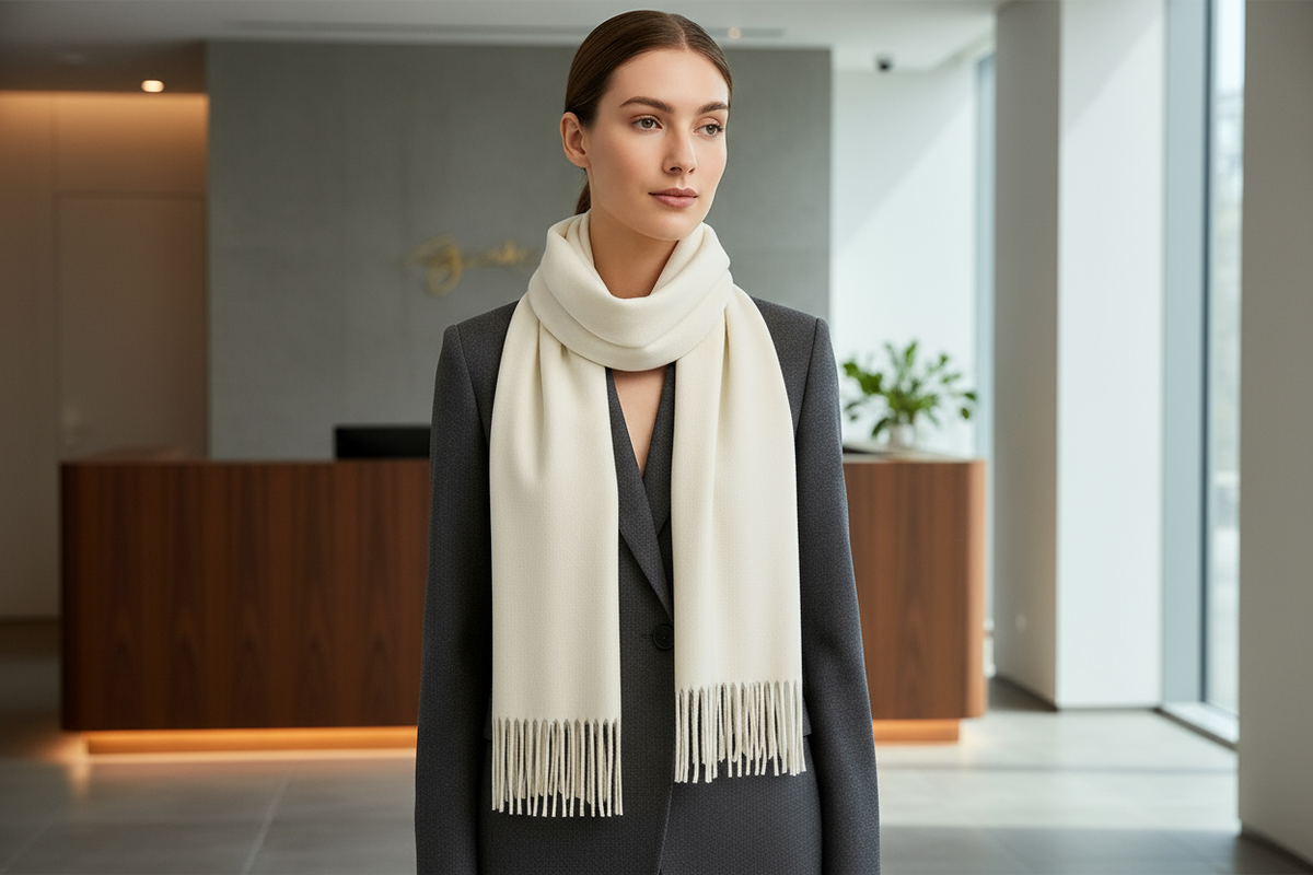 Professional White Scarf Lifestyle