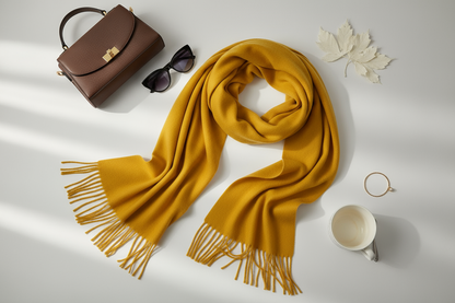 Yellow Scarf Flat Lay Styling